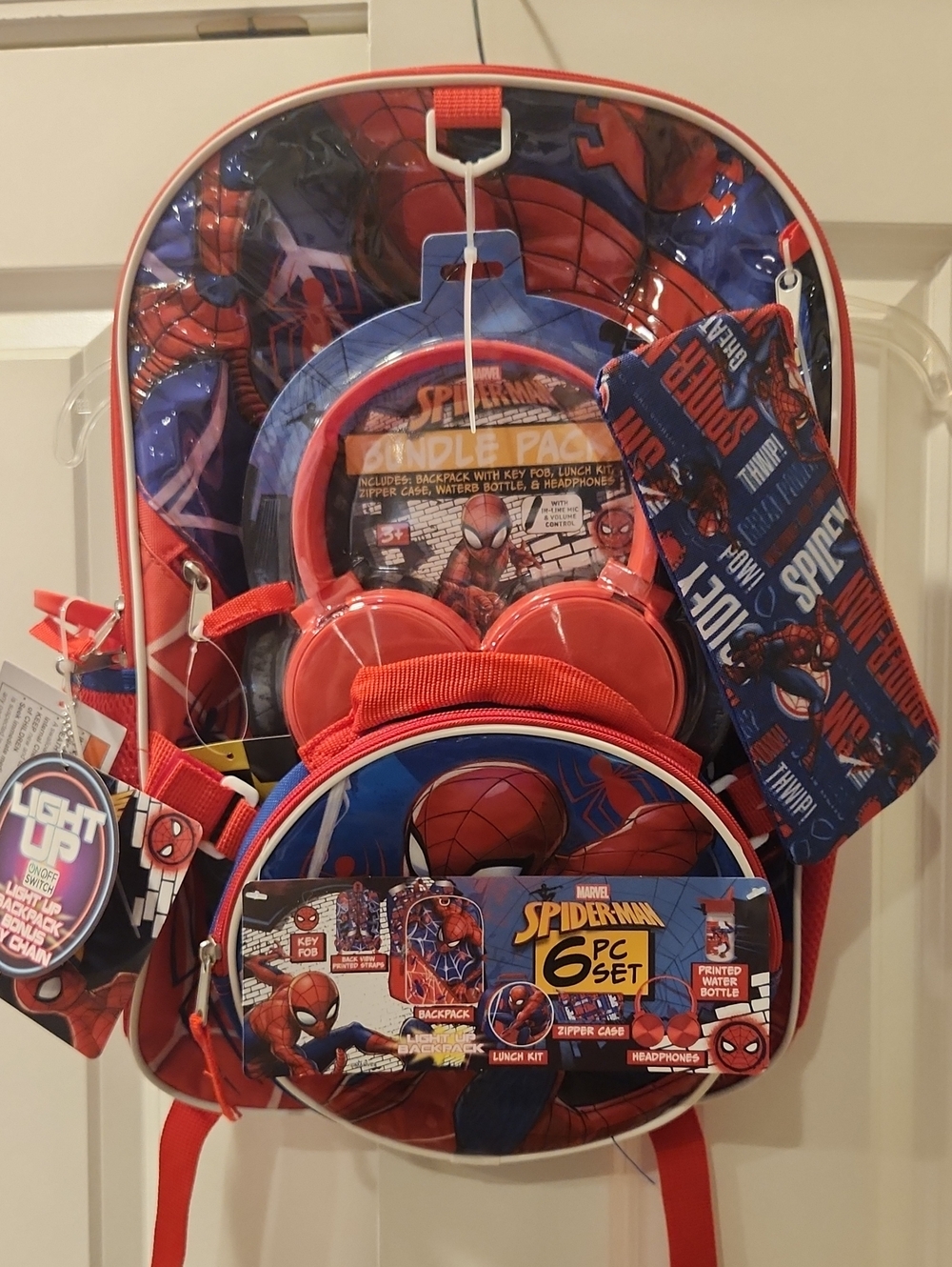 Kids 17" Spiderman Backpack Set - Red & Blue